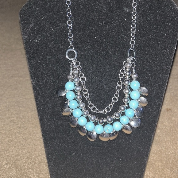 Blue and Silver Chain Necklace - Picture 3 of 3